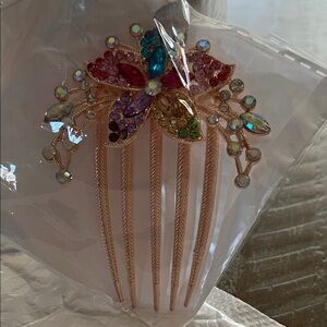 Elegant Multicolor Crystal Hair Comb